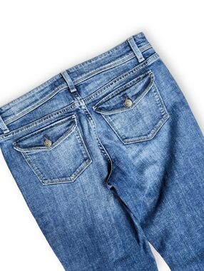 Y2K Gap Bootcut Jeans Womens 10R Blue Medium Wash Denim Flap Pockets 2000s